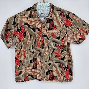 Toucan Dance Shirt Mens Extra Large Hawaiian Vintage‎ Short Sleeve Casual Floral